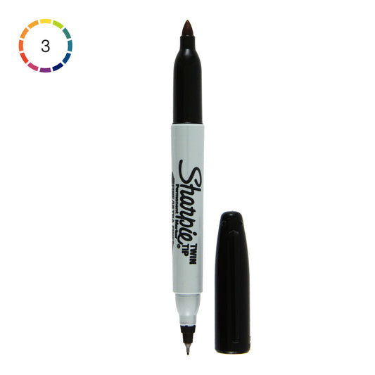 Sharpie Twin Tip Marker Pen, 1.5mm / 0.4mm Black - image 1