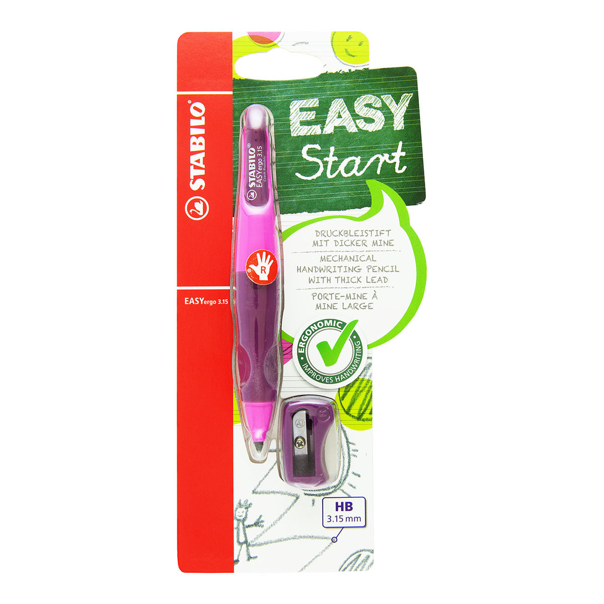 Stabilo EASYergo 3.15 Mechanical Pencil Pink, Right Handed - image 2