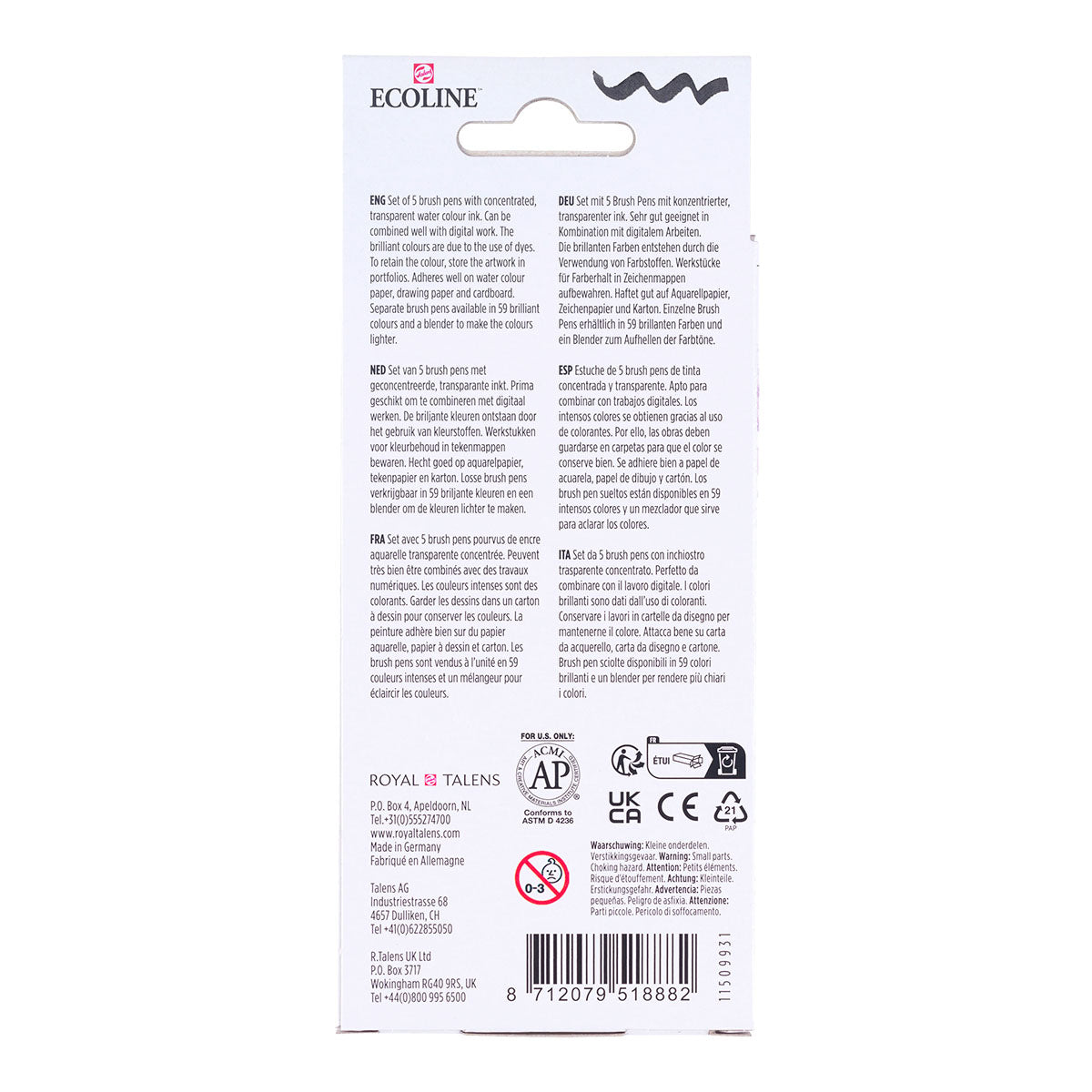 Talens Ecoline Brush Pen 5 set, Pastel Colors - image 4
