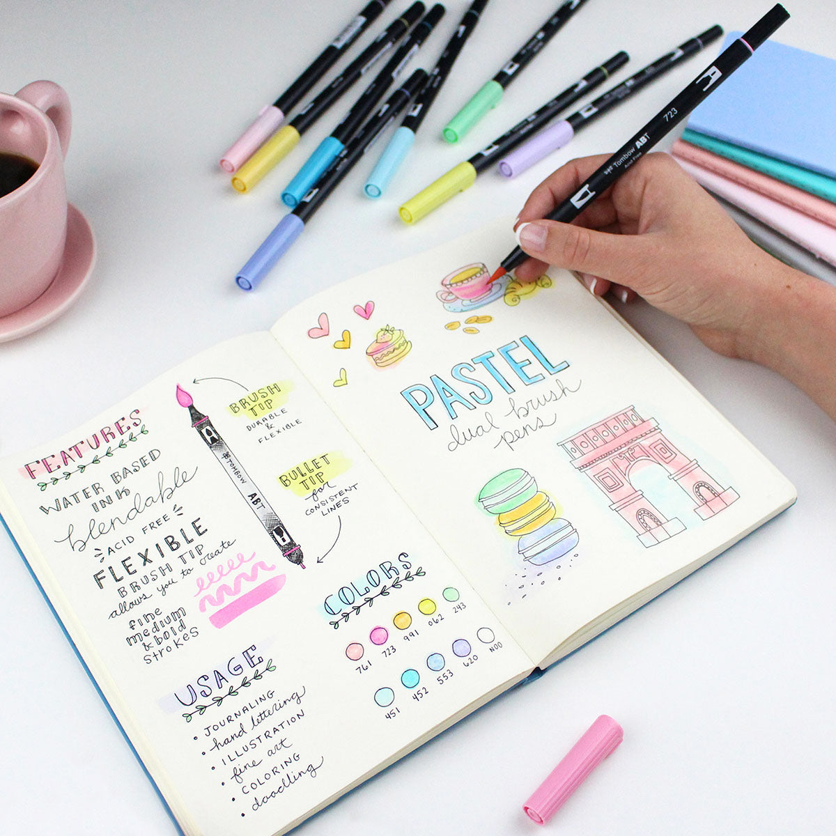 Tombow ABT Dual Brush Pen 12set, Pastel Colors - image 4