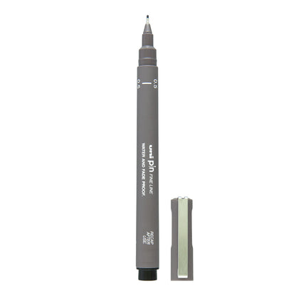 Uni Pin Fine Line Pen, Dark Grey - image 1