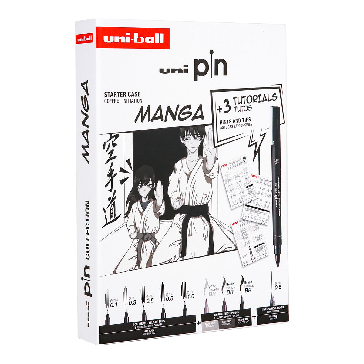 Uni Pin Fine Line Pens Manga Starter Case 9 Set - image 1