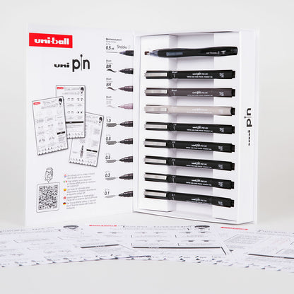 Uni Pin Fine Line Pens Manga Starter Case 9 Set - image 4