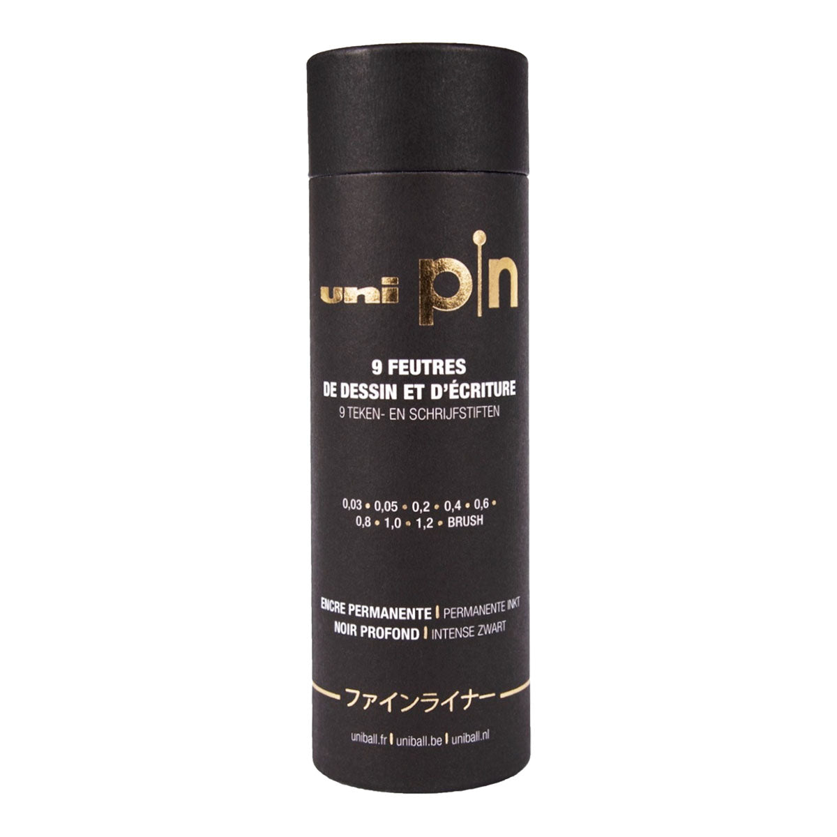 Uni Pin Fine Line Pens The Tube 9 Set, Black - image 1