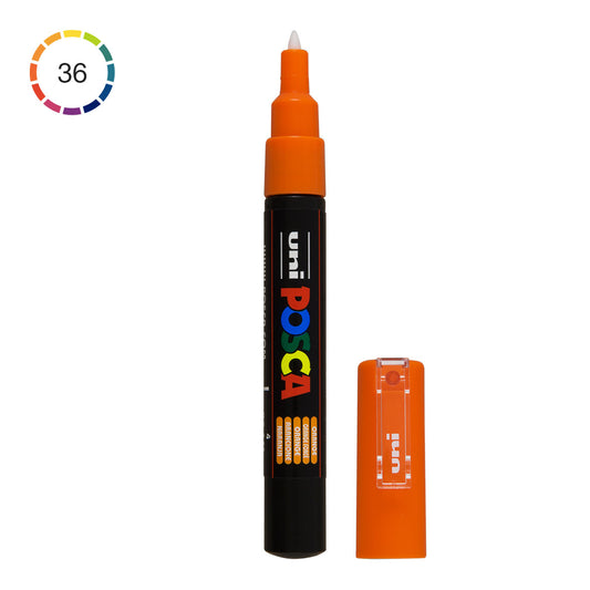 Uni Posca PC-1M Extra Fine 0.7 mm paint marker in Orange